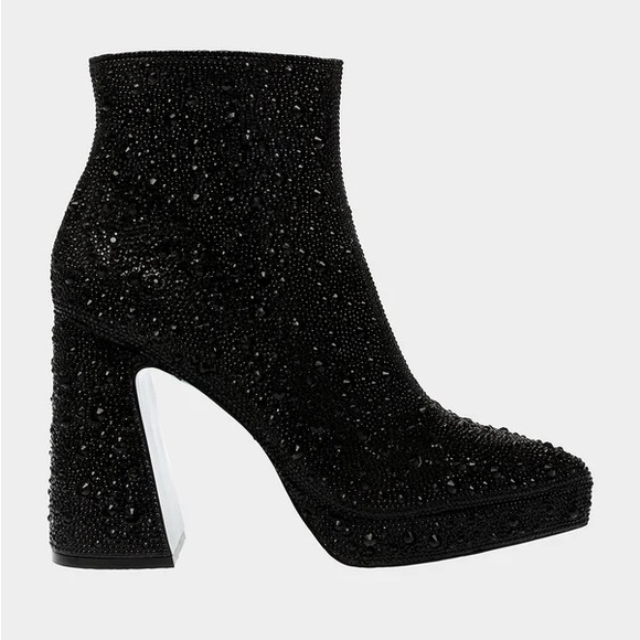 Betsey Johnson Shoes - Betsey Johnson Della black rhinestone boots Size 6